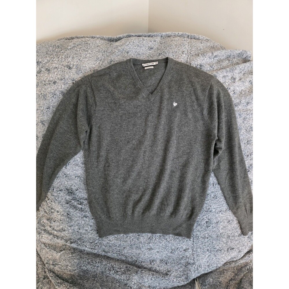 Peter Millar Sweater Mens L Gray Cashmere Lightweight Breathable Casual Pullover